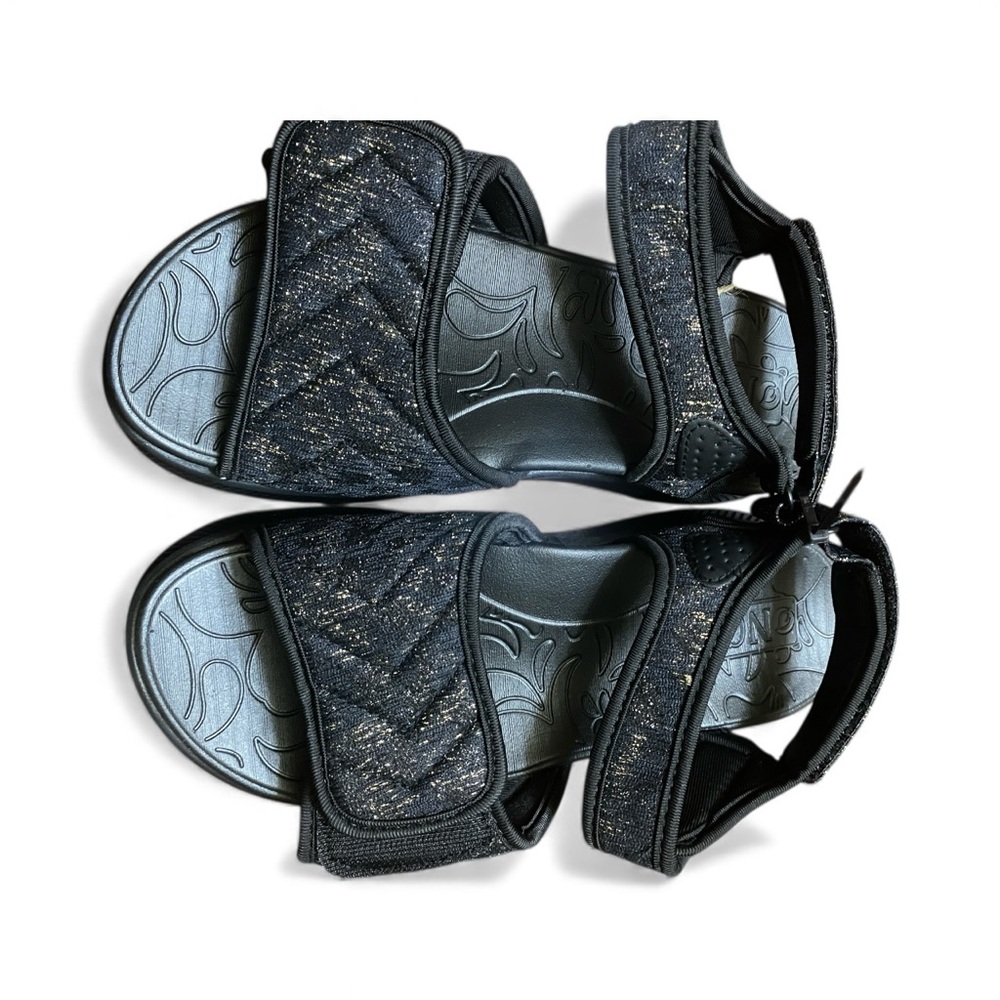 Oncai Black Glitter Sandals